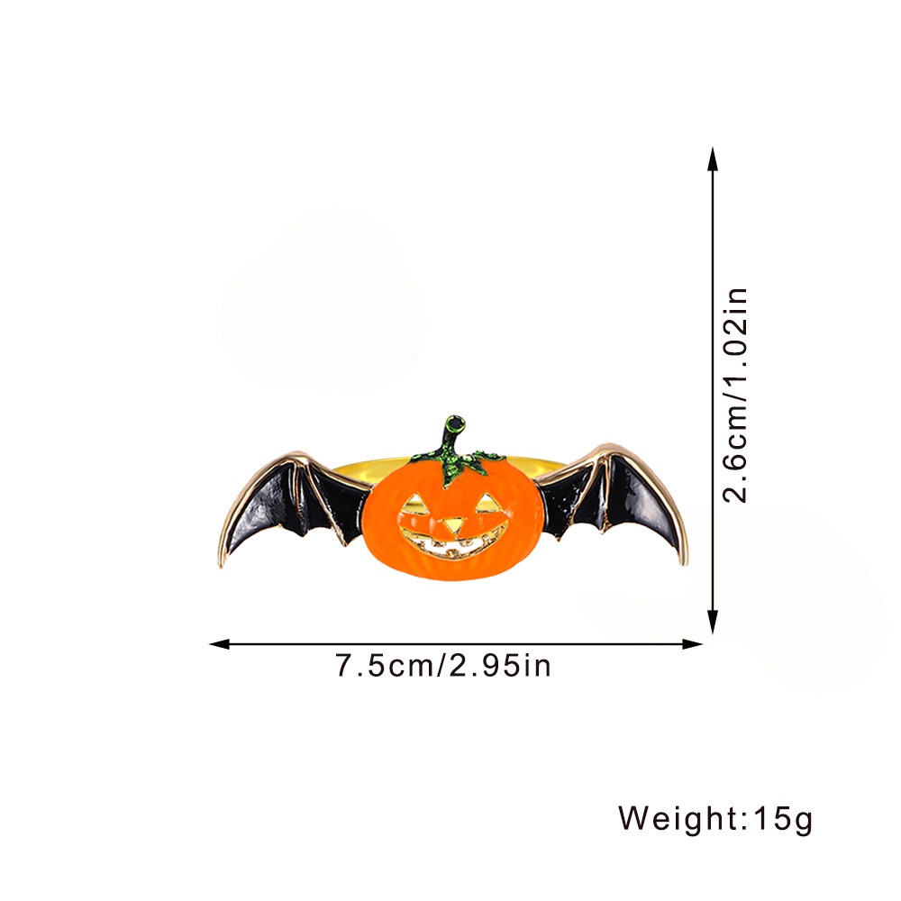Bat Wing Pumpkin Napkin Rings