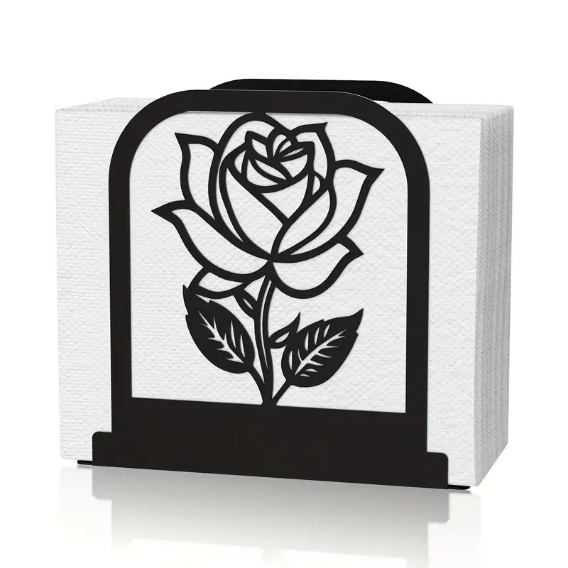 Black Metal Bloom Napkin Holder
