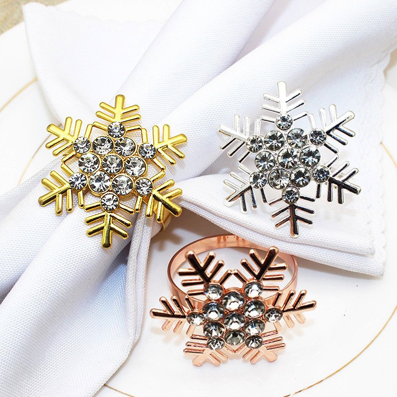Silver Snowflake Napkin Rings