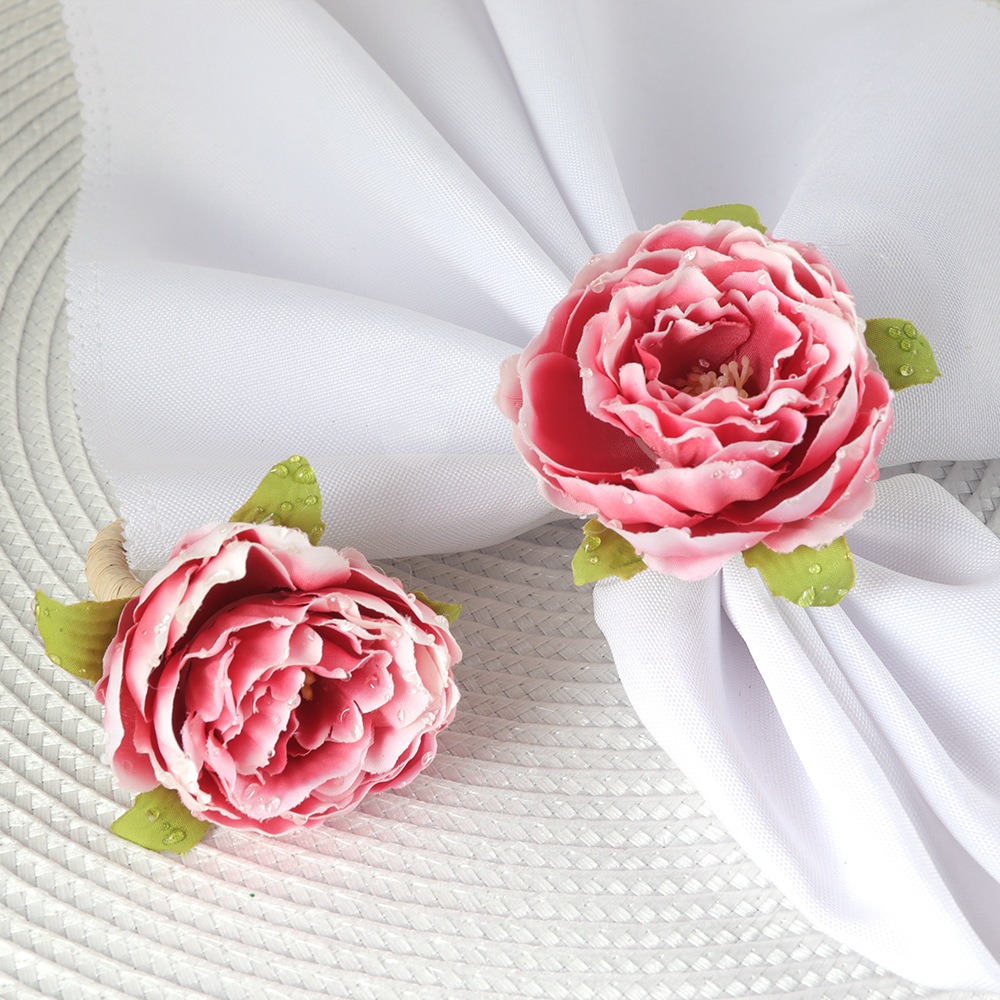 Pink Rose Napkin Rings