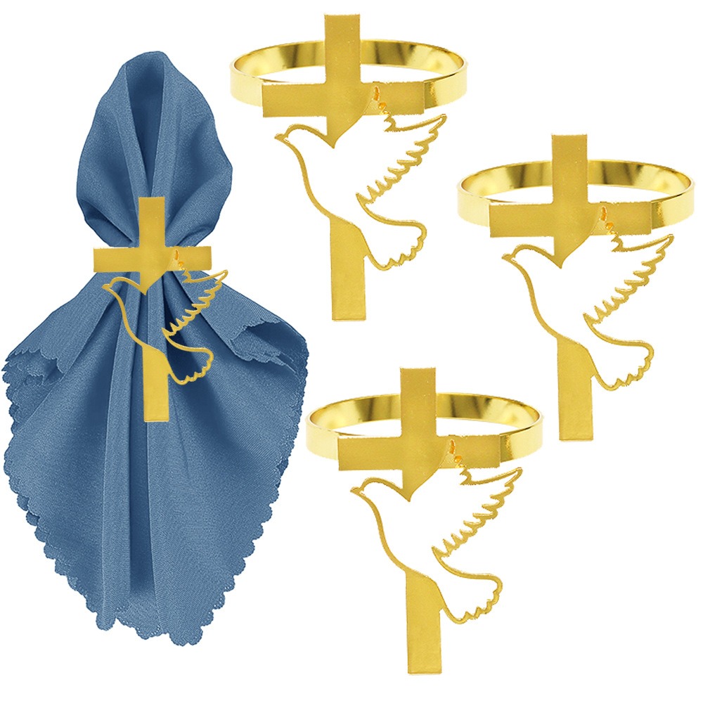 Dove of Peace Cross Napkin Rings