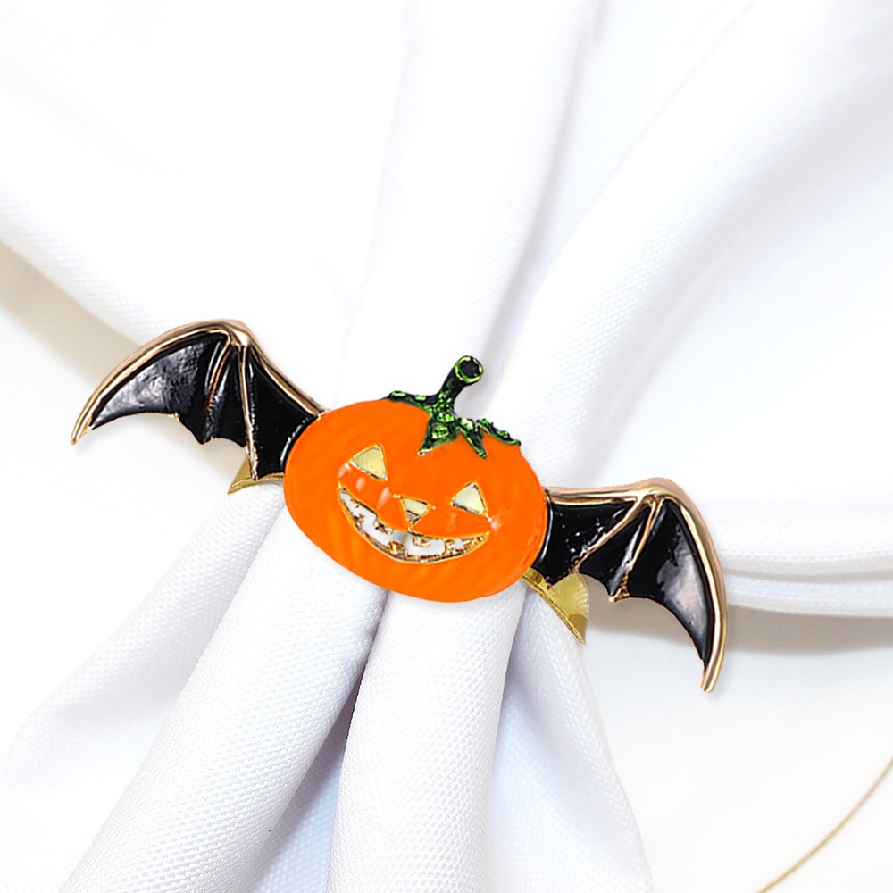 Bat Wing Pumpkin Napkin Rings
