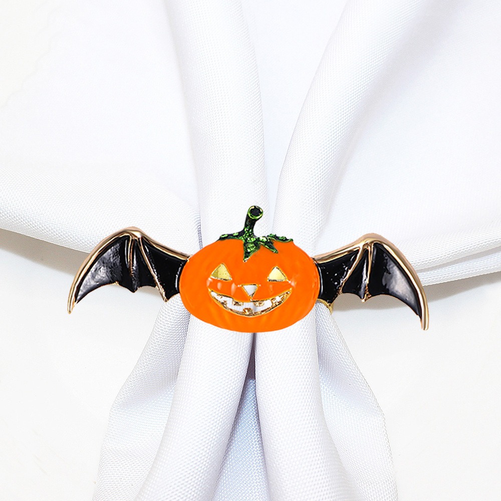 Bat Wing Pumpkin Napkin Rings