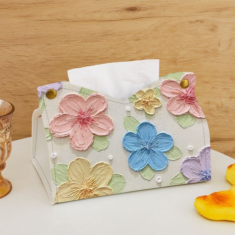 Colorful Oil Painting Flower Napkin Holder