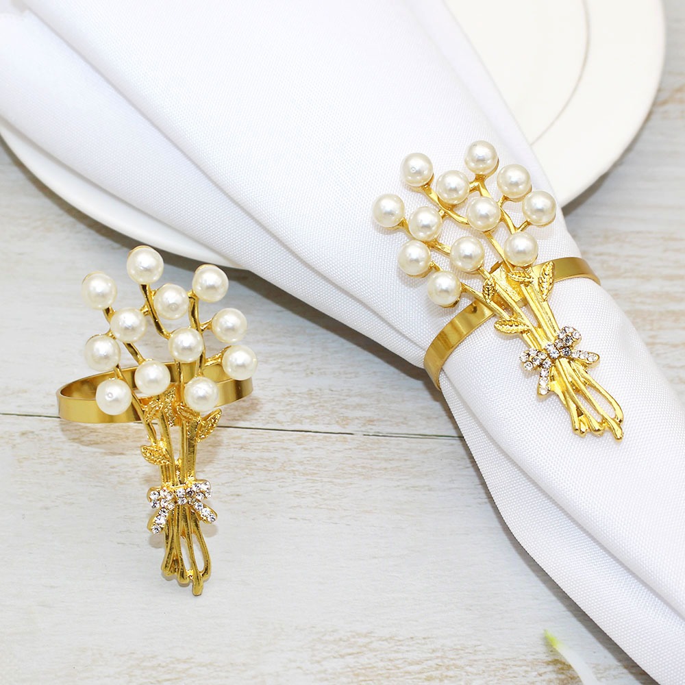 Faux Pearl Napkin Rings