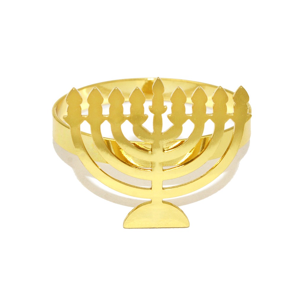 Candlestick Hexagram Hanukkah Napkin Rings