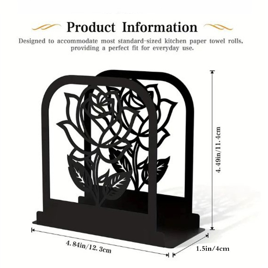 Black Metal Bloom Napkin Holder