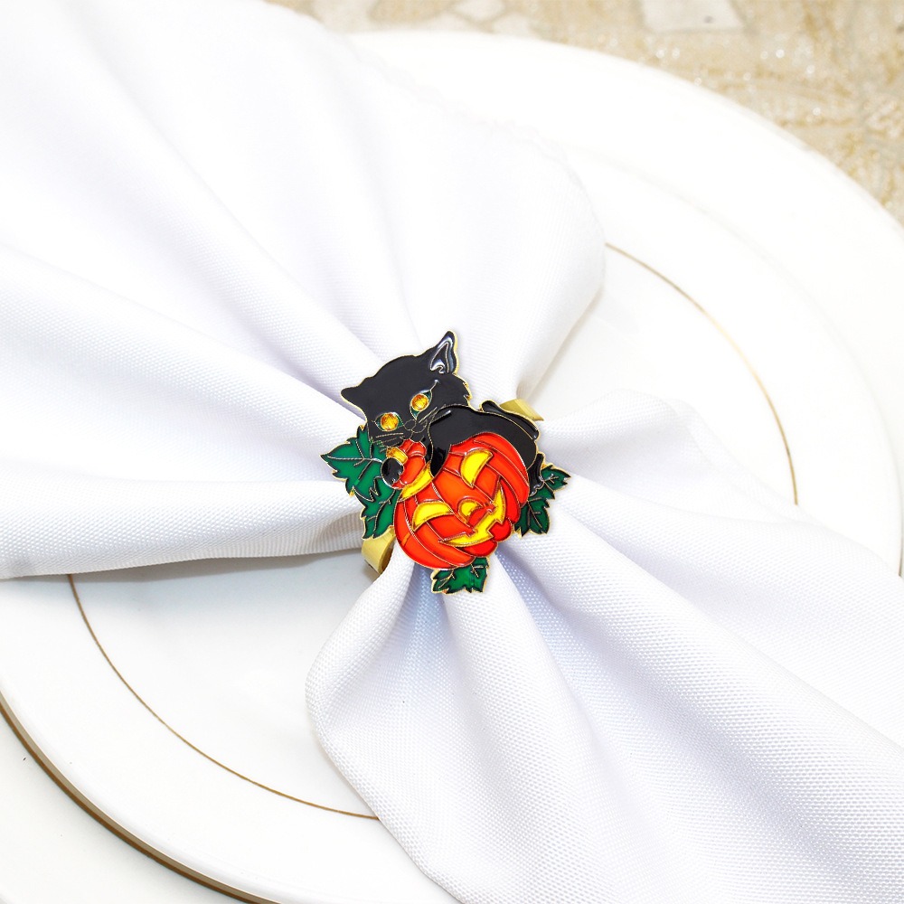 Cat Pumpkin Napkin Rings