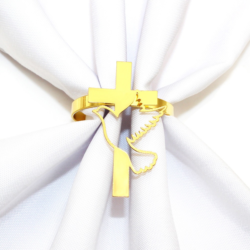 Dove of Peace Cross Napkin Rings