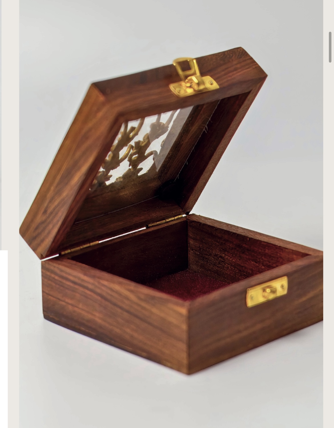 Handcrafted Teak Wood Box with Dhokra Art Lid