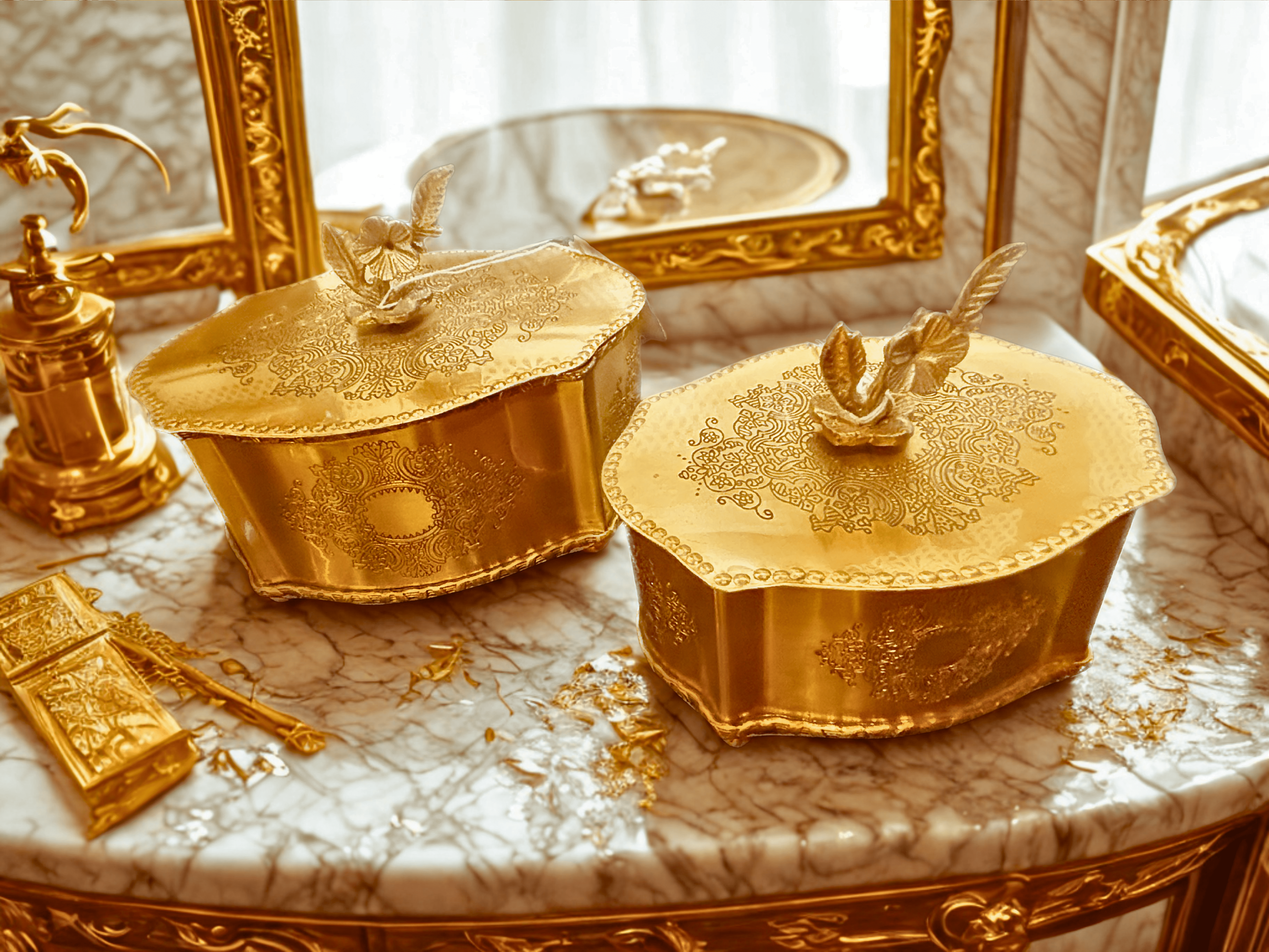 Vintage Brass Vanity Box Elevate