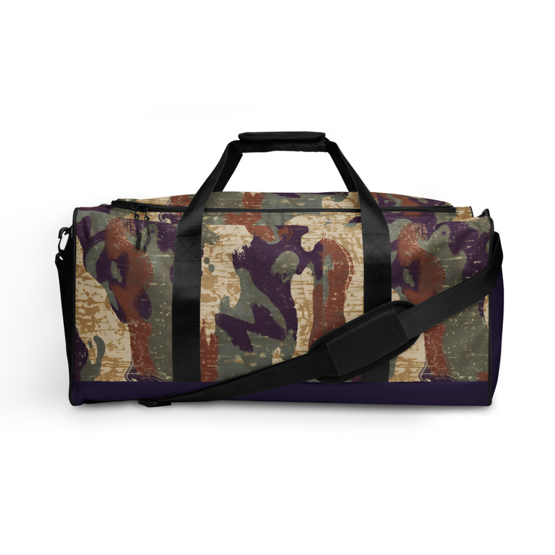 Camouflage + Deep Purple Duffle Bag