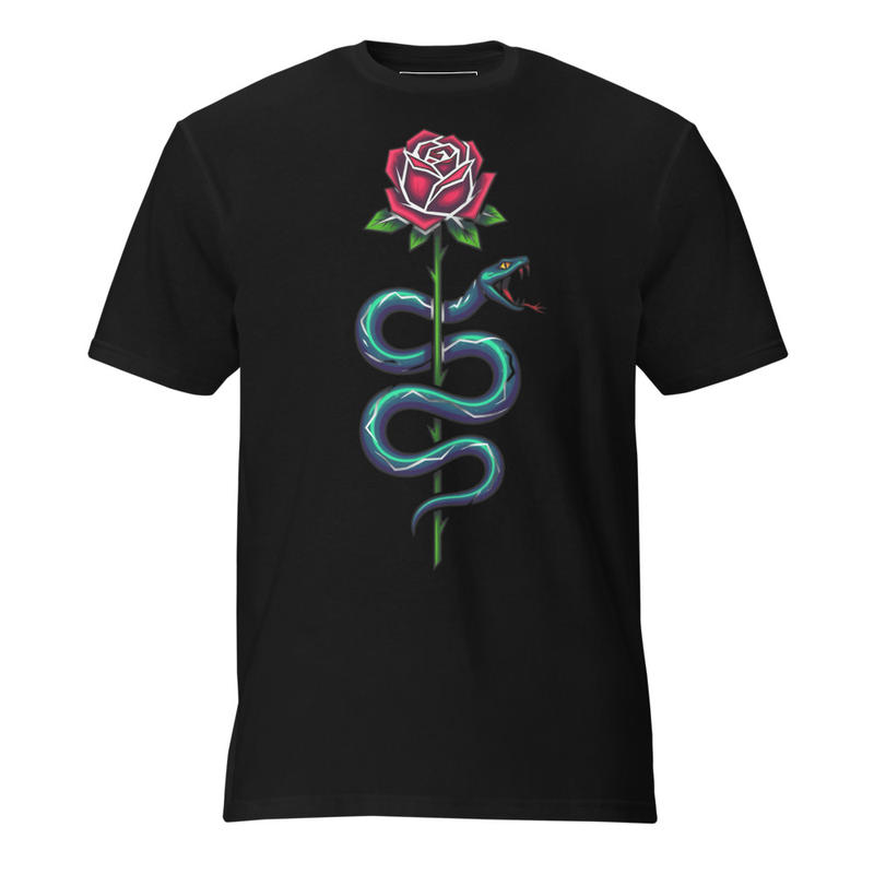 Serpent Rose Black Short Sleeve Tee