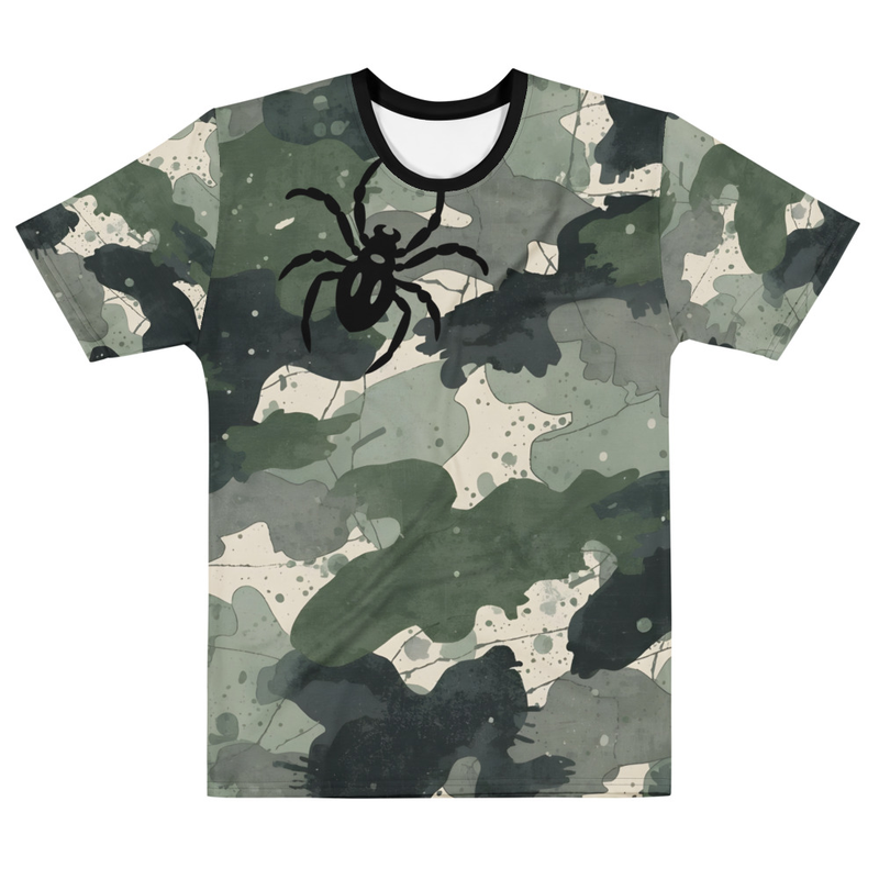 Spider on Watercolor Camo Short Sleeve Tee