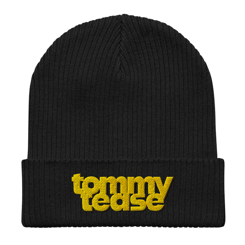 Embroidered Logo Ribbed Beanie