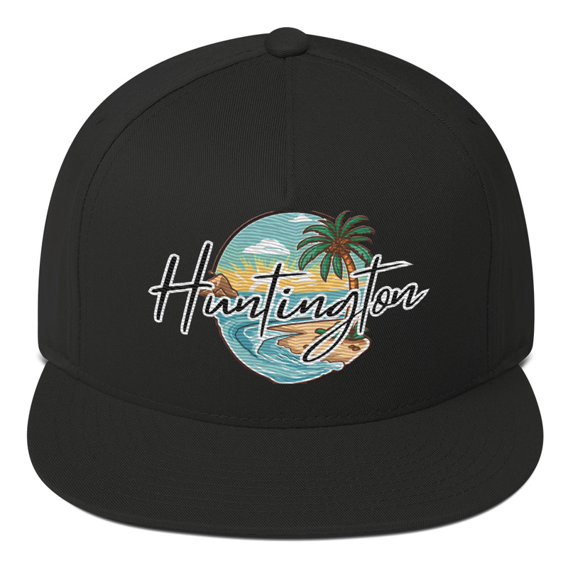 Black Huntington Snapback Hat
