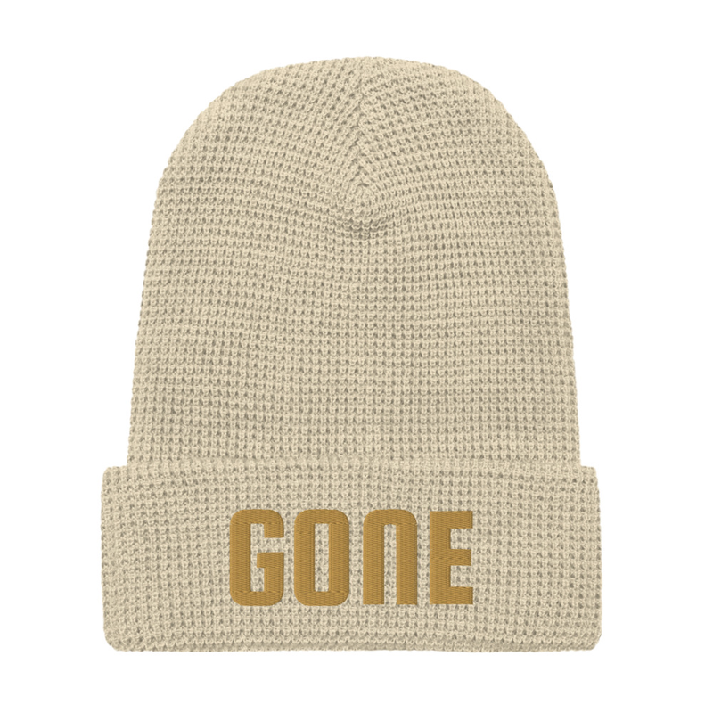 Gone Beige Embroidered Waffle Beanie