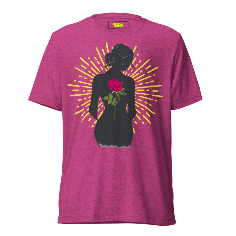 Magenta Rose Silhouette Short Sleeve Graphic Tee