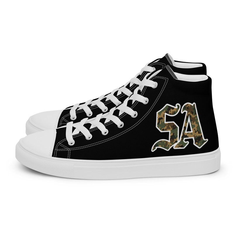 Black High-Tops with Camo Monogram