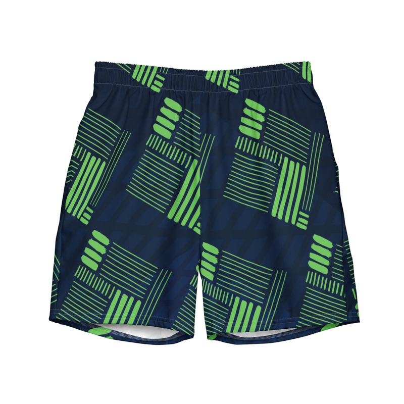 Perpendicular Pattern Swim Trunks