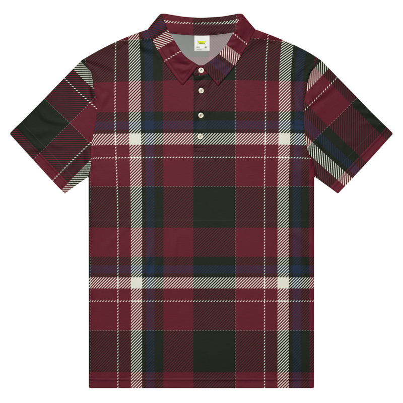 Burgundy Check Slim Fit Polo