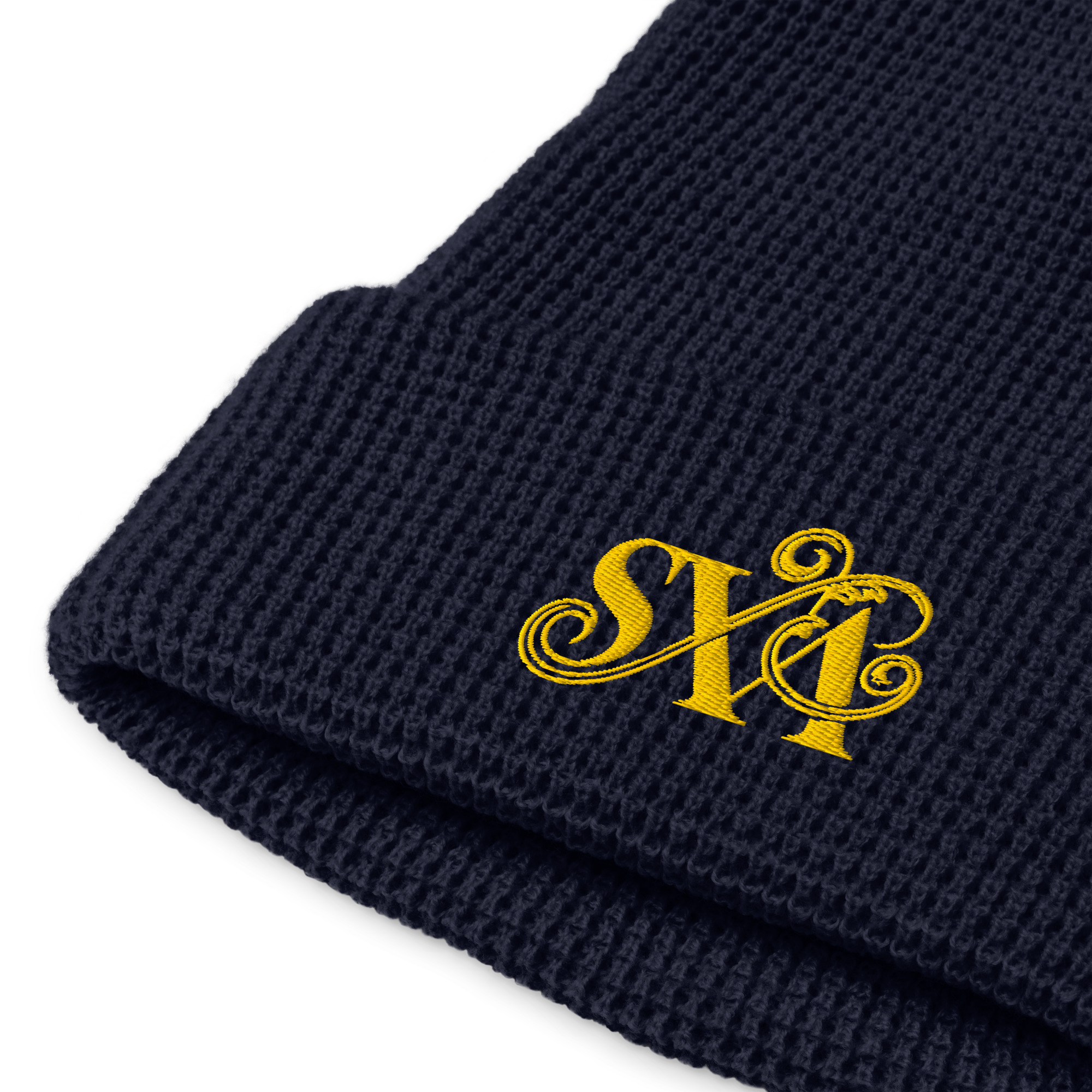 Swanx Embroidered Waffle Beanie
