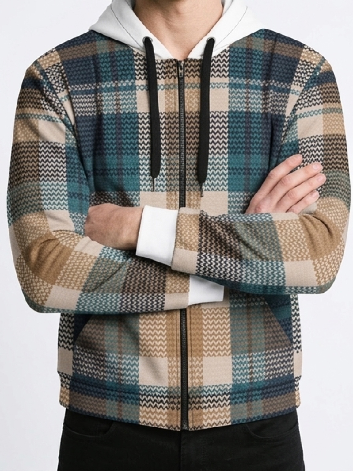 The Cameron Check Zip Hoodie