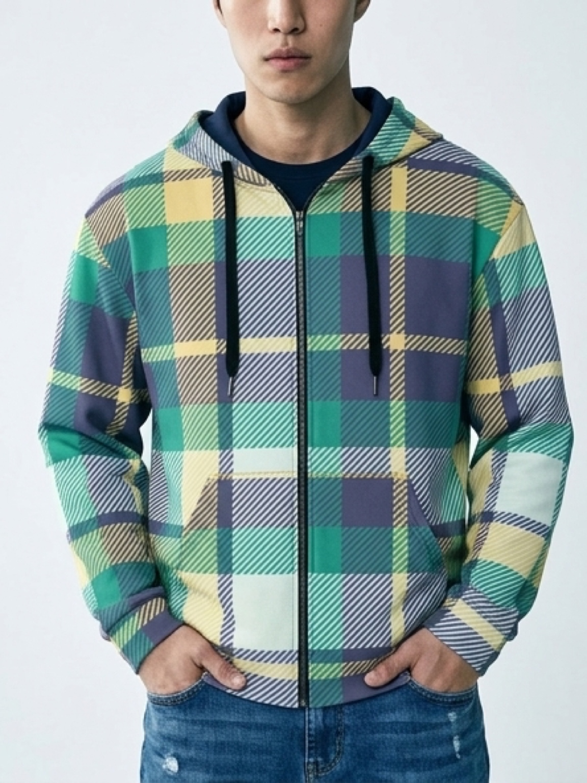 The Collin Check Zip Hoodie