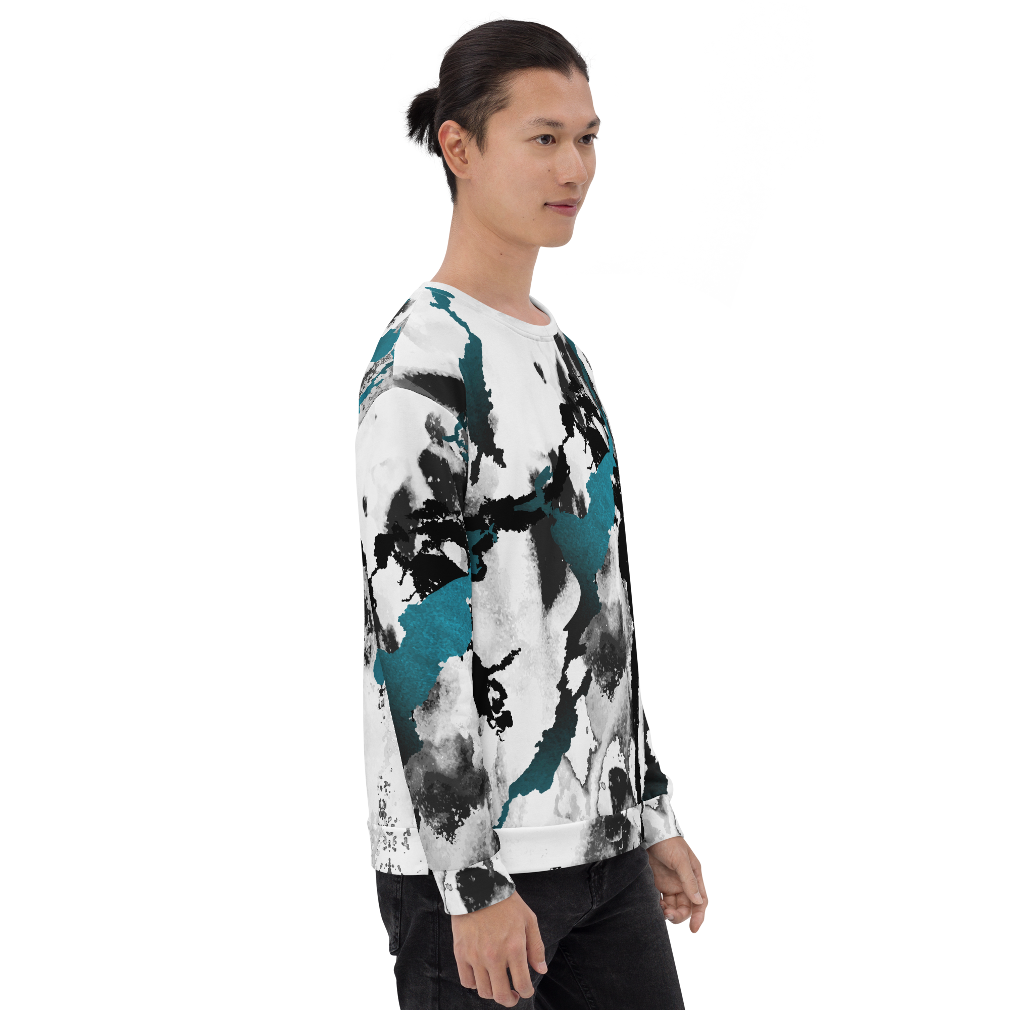 Inkfall Marble Print Sweatshirt