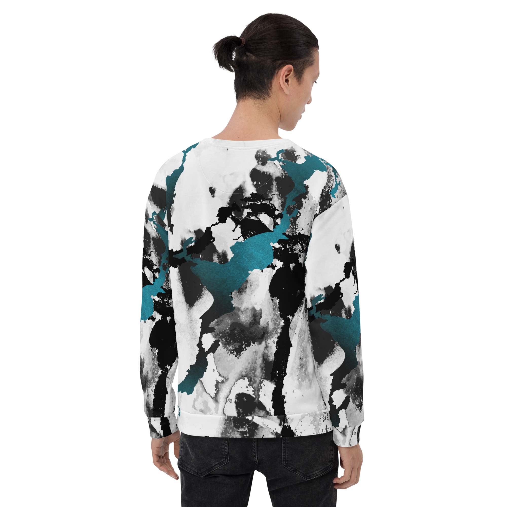 Inkfall Marble Print Sweatshirt