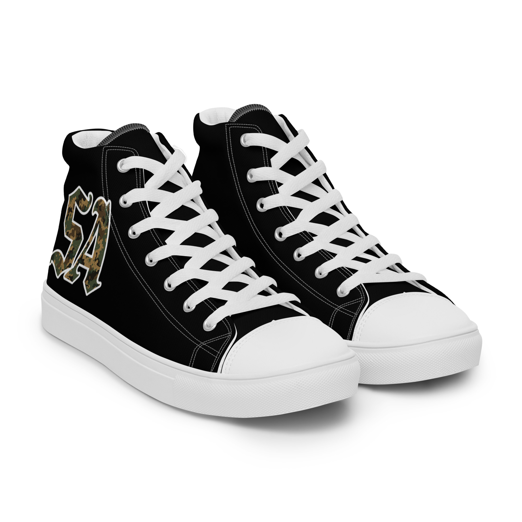 Black High-Tops with Camo Monogram