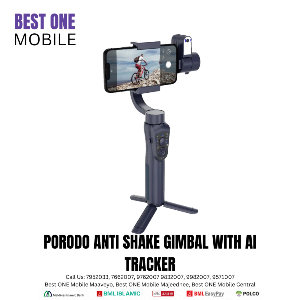 PORODO ANTI SHAKE GIMBAL WITH AI TRACKER