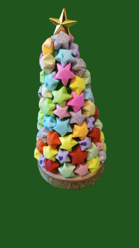 alberi di natale di stelline di carta