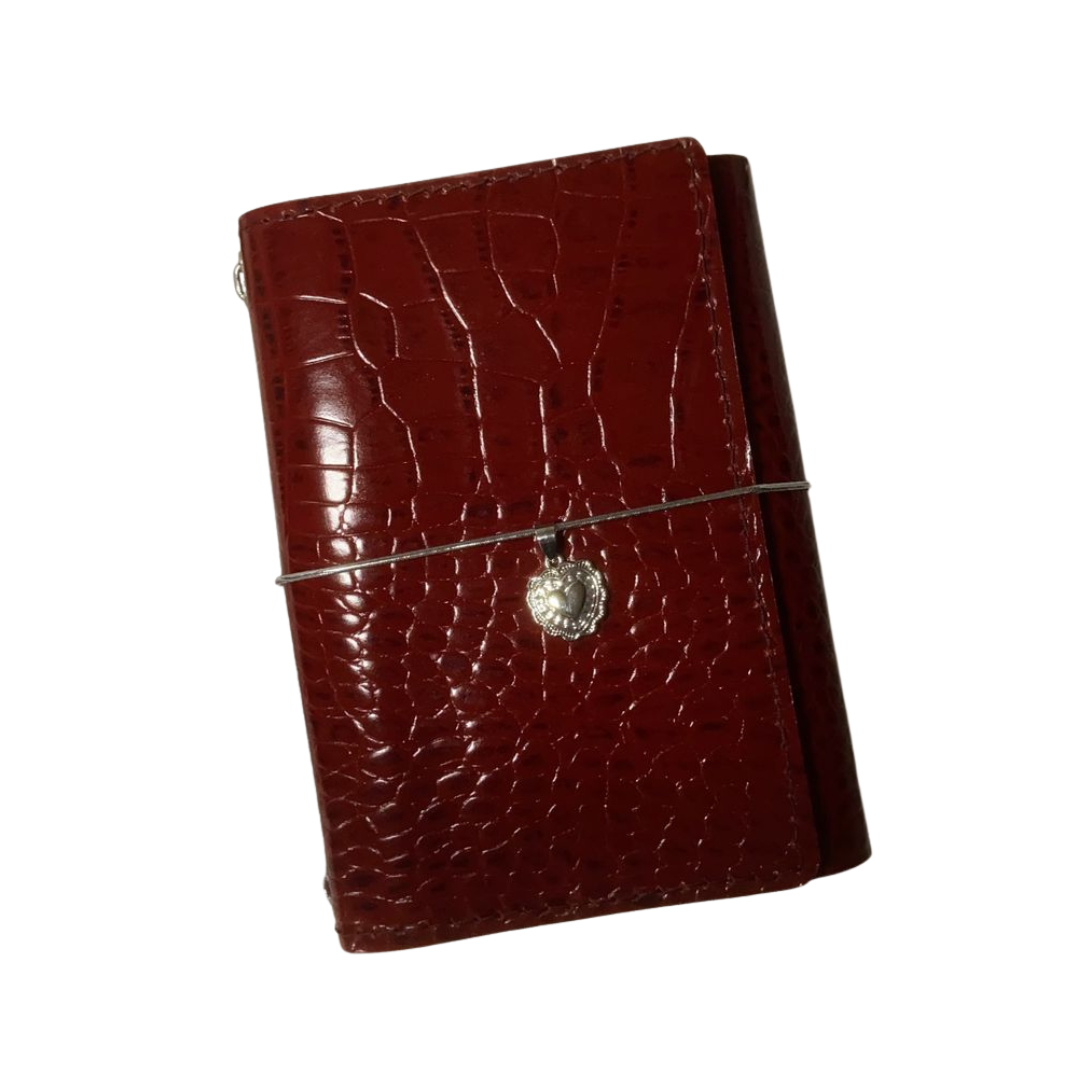 Croc Embossed Arcanum Red A6 (silver eyelets)