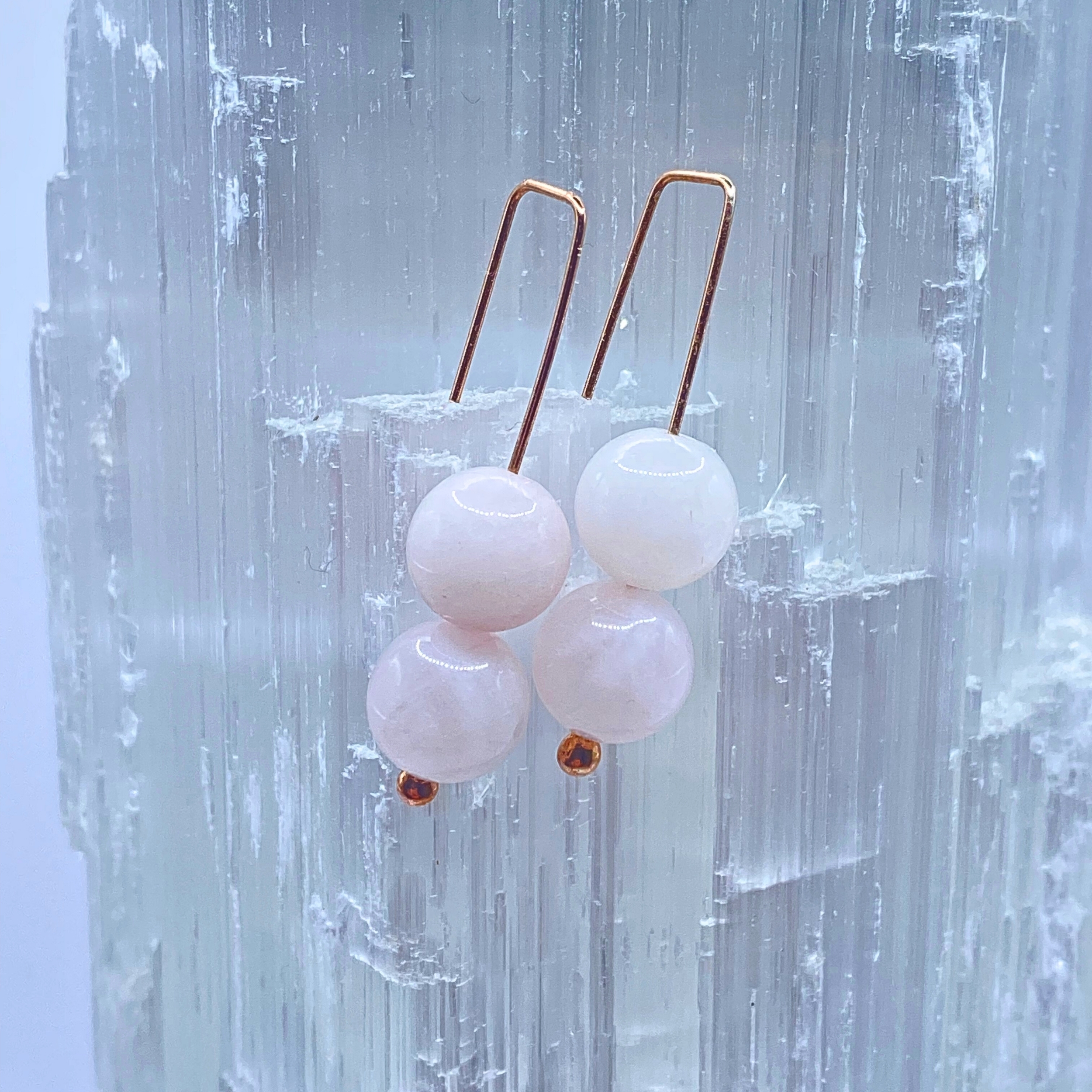 EARRINGS WITH ROSE QUARTZ