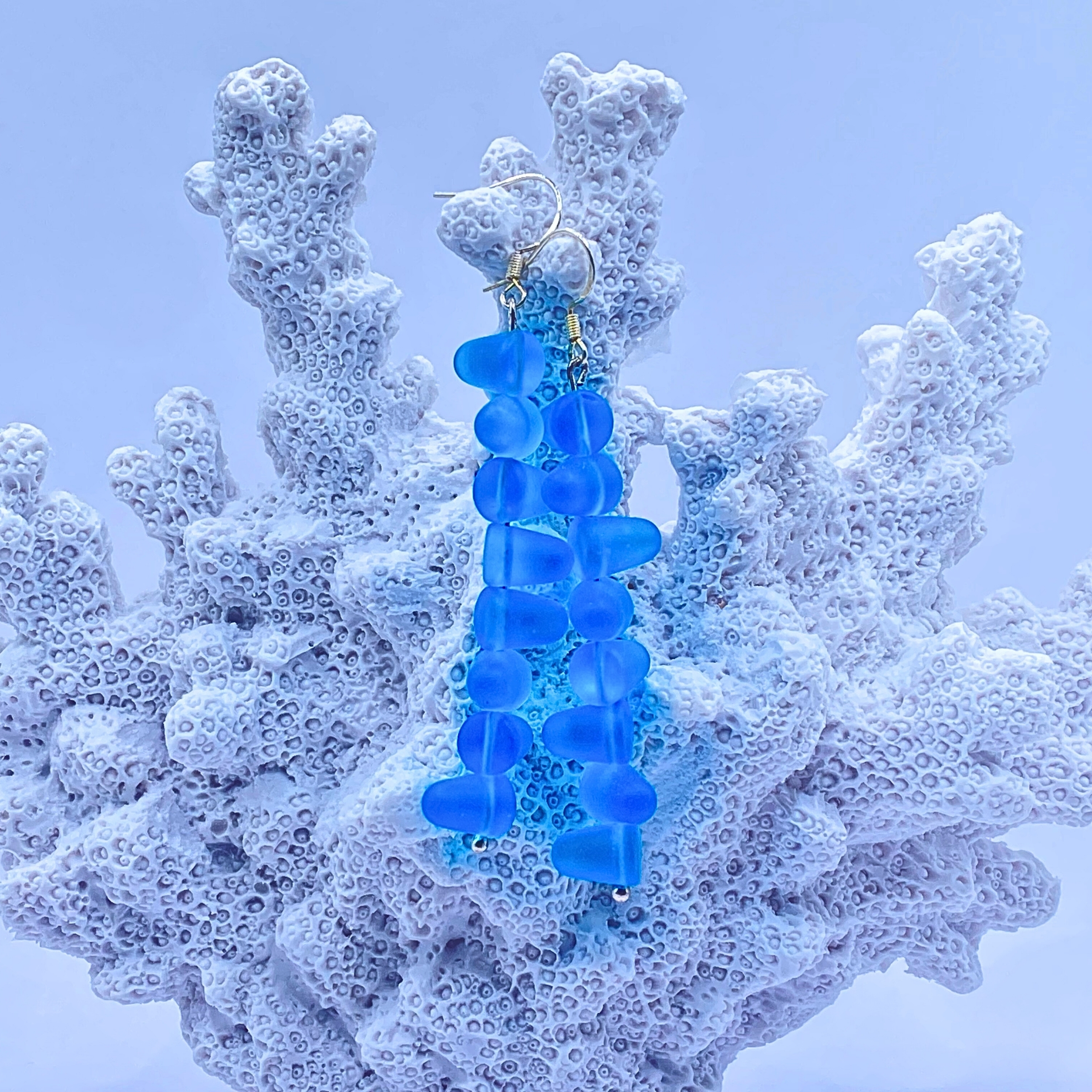 BLUE PULSE Sidabriniai Auskarai