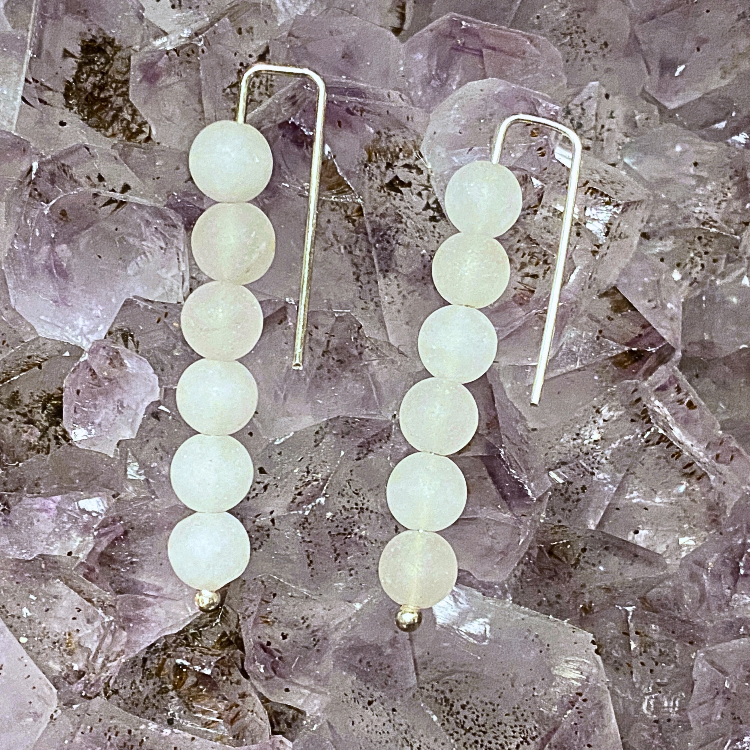 EARRINGS WITH ROSE QUARTZ 
