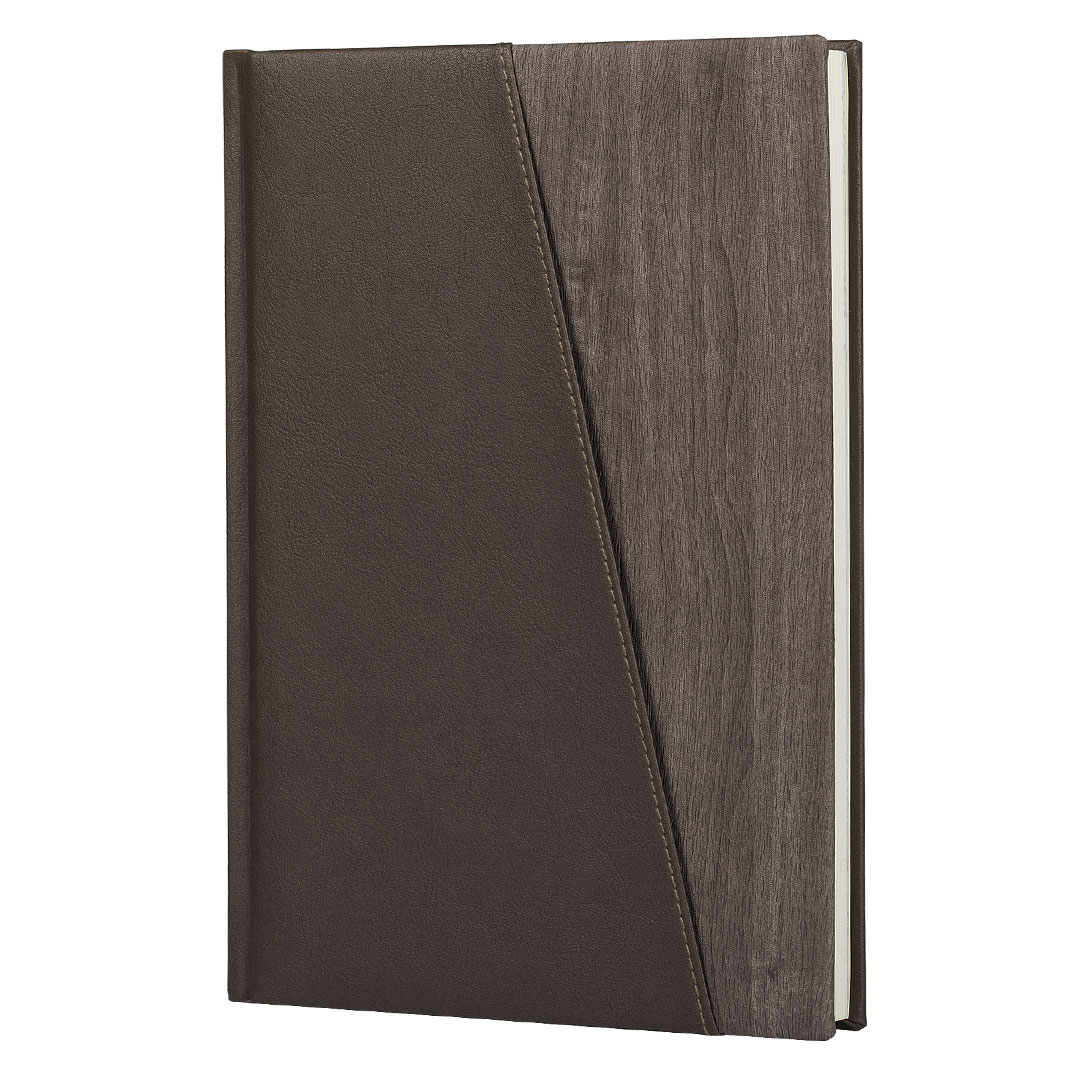 Agenda e personalizuar ONTARIO – B5 elegante me kapak kombinim lëkure dhe teksture druri