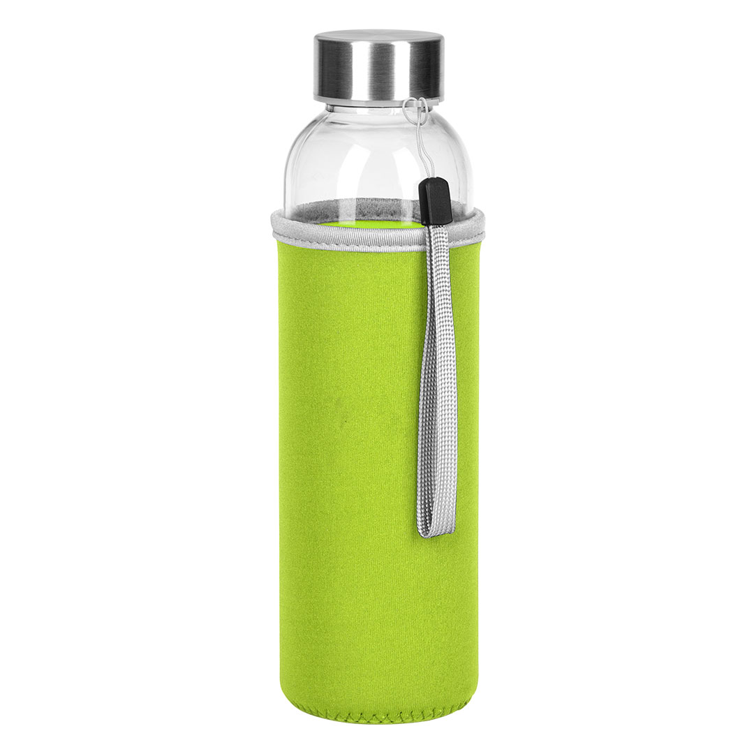 Shishe Uji PRIMAVERA e Personalizuar – Shishe qelqi me mbeshtjellese neoprene, 500 ml