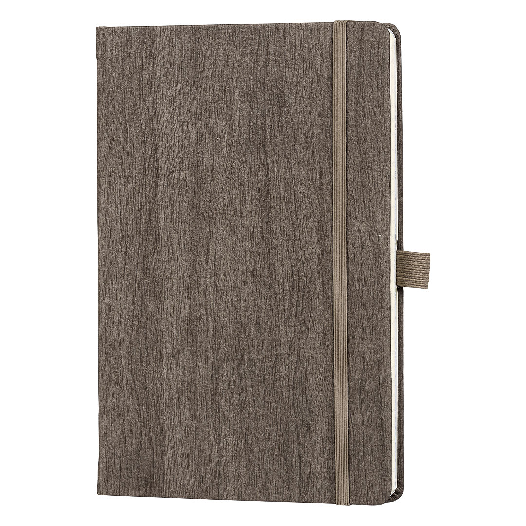 Bllok shenimesh i personalizuar PINO – A5 elegant me kapak teksture druri