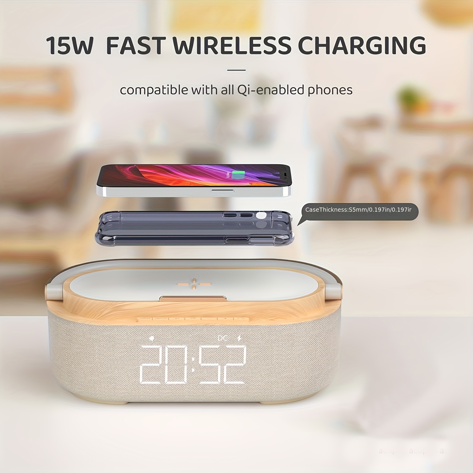 Smart LED Alarm Clock With Wireless Charging
