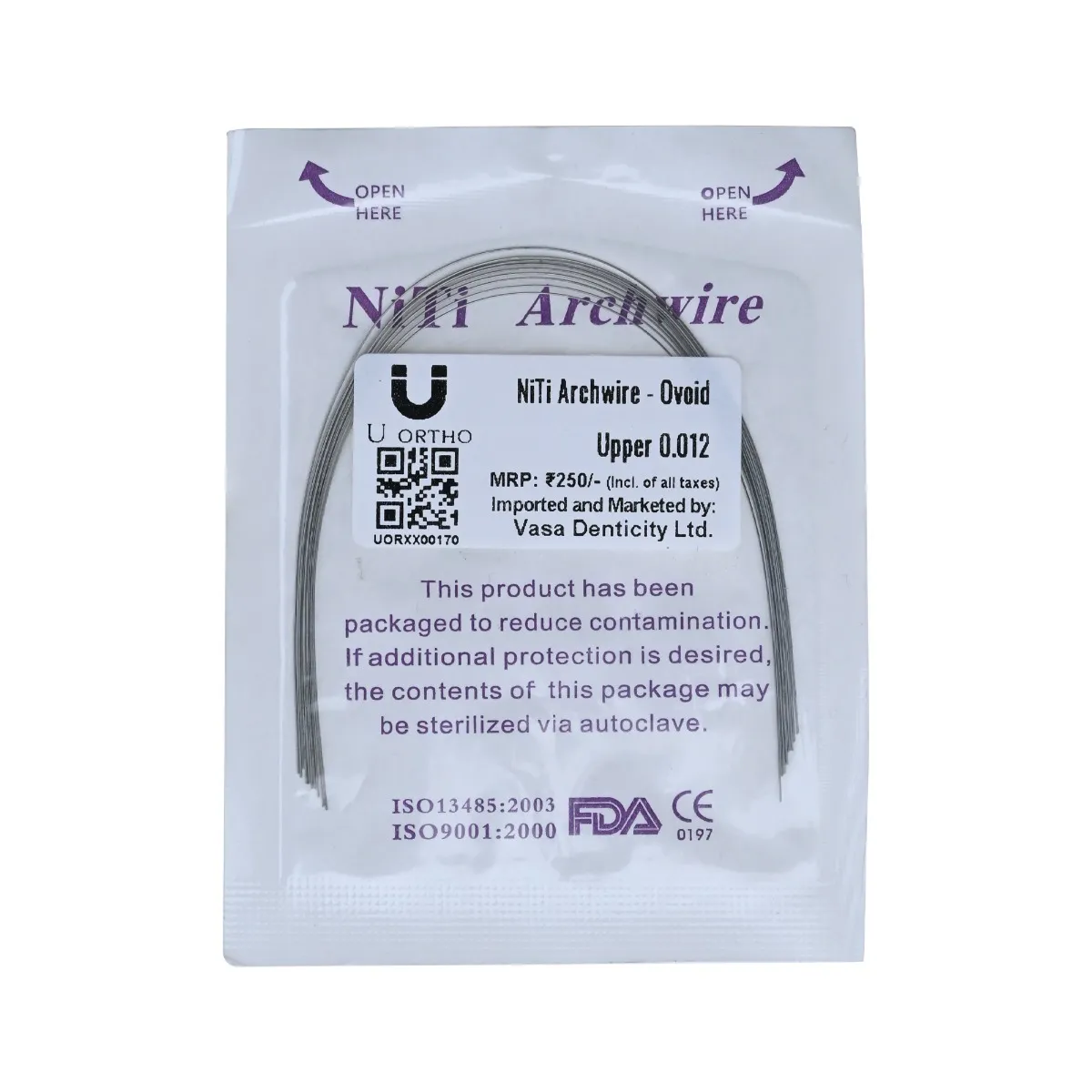 NiTi Archwire Ovoid Upper 0.012