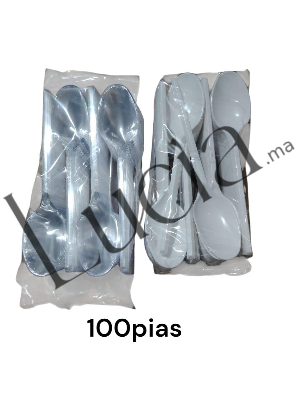 Cuillère Plastique x100 ملاعق البلاستيك