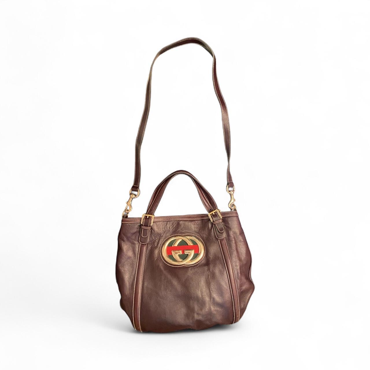 Sac à main GUCCI en cuir brun