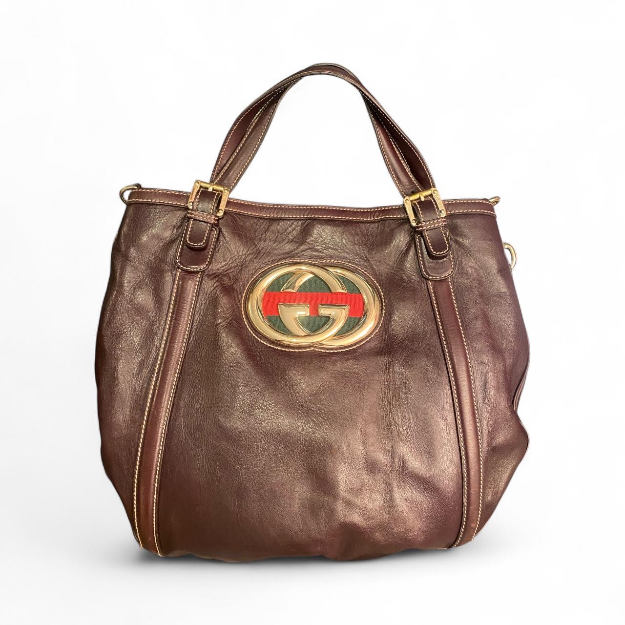 Sac à main GUCCI en cuir brun