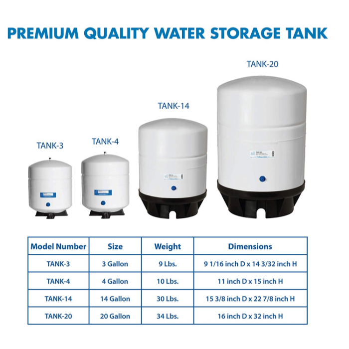 ADD-ON KIT: RO Faucet + Reverse Osmosis Water Storage Pressure Tank4.5 Gallon 4.5 Gal Capacity) PA-E RO-132 with Tank Valve /Tubing/Tee