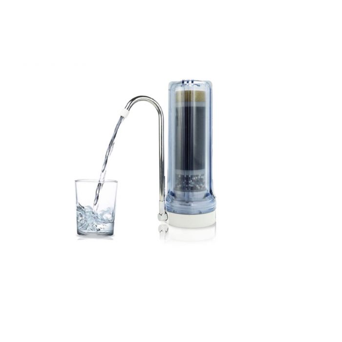 Aqua True Blue Add-On Spout + Elbow Spout Adapter for Portable or Countertop Water Filtration Systems | Chrome Finish | Lead Free |