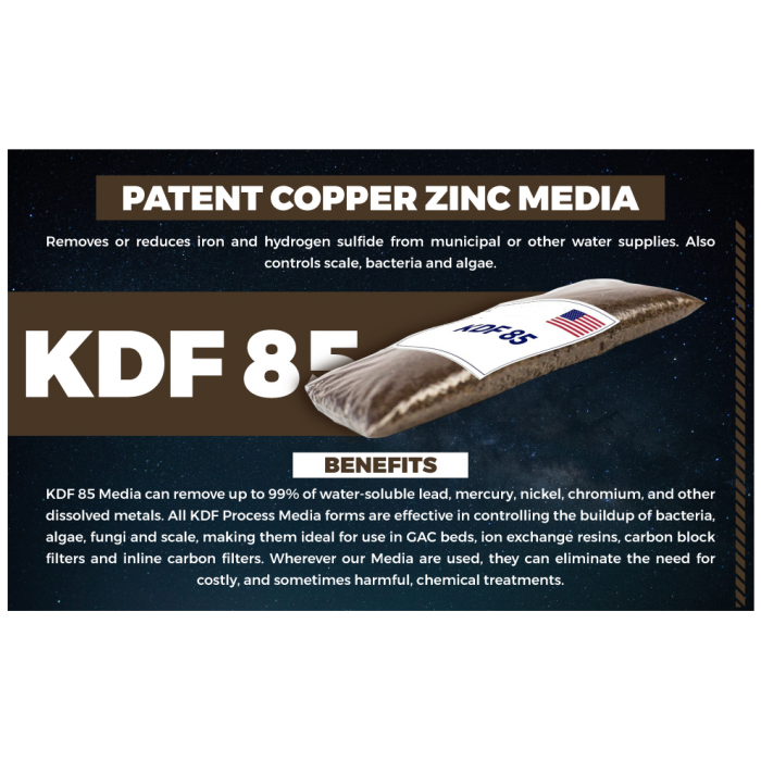KDF 85 + GAC (2.5″ x 9.75″) Iron Filter- for 10″ Countertop and Under Sink RO Filtration | HydroLogic HLKDF10 Replacement Carbon Filter Hydro-Logic