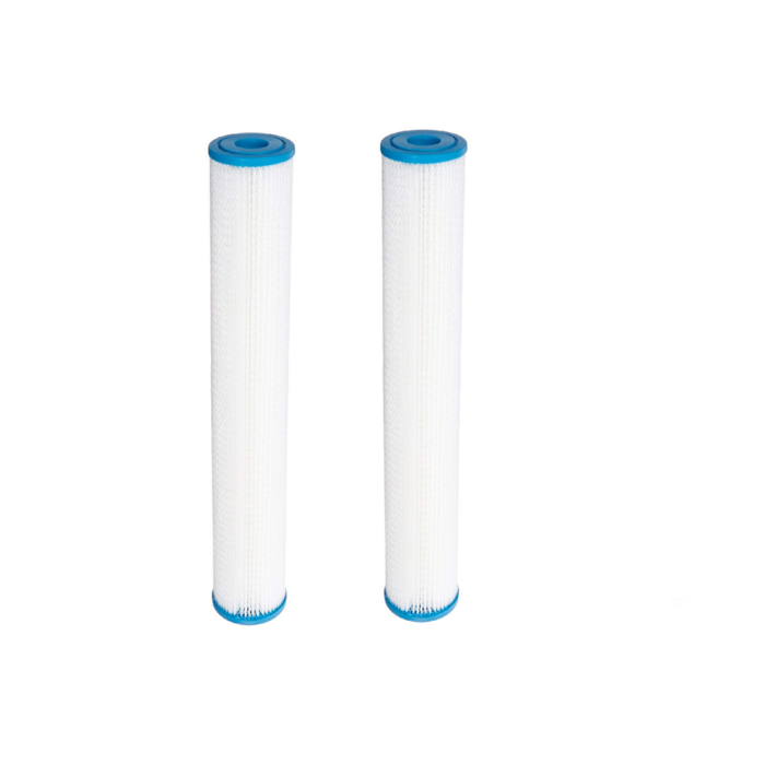 2 Pack: Hydro-Logic Tall Boy Compatible Pleated Sediment Water Filter 2.5″ x 20″ | 10 Micron Nominal Filtration for Standard Slim Blue Filtration Systems
