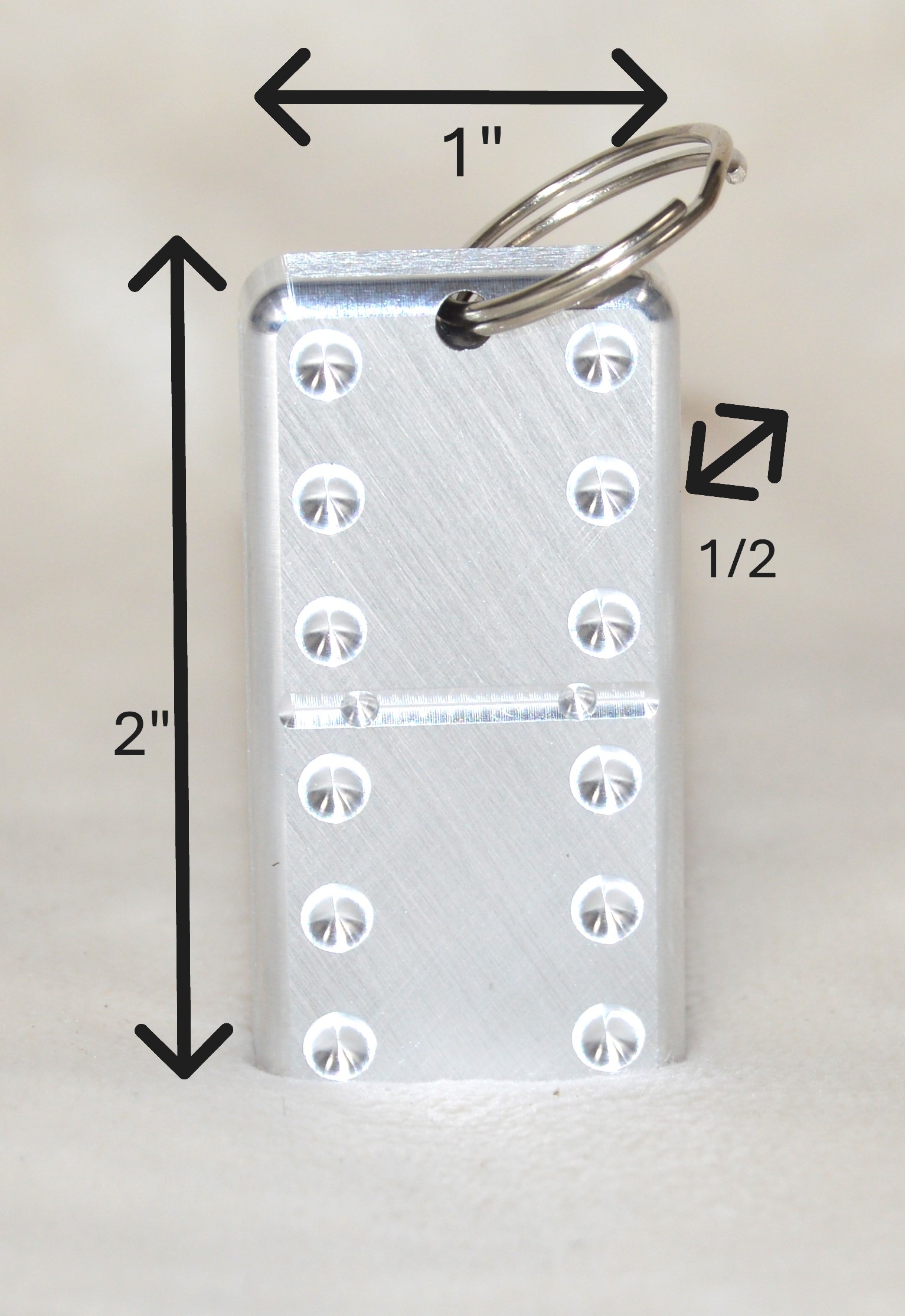 Aluminum Domino Keychain